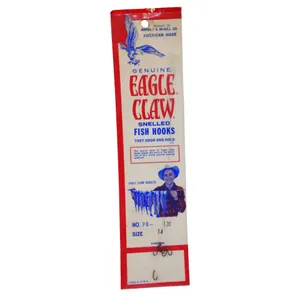 Anzuelo de Pesca Garra de Aguila Eagle Claw  N° 14 Snelled Fish Hooks con Nylon Set de 3 Paquetes
